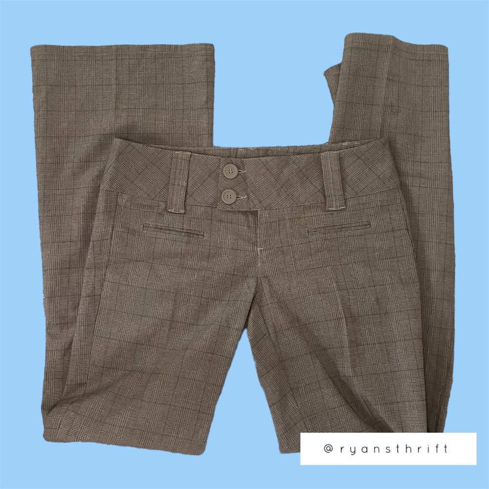 90’s style low rise plaid flare pants